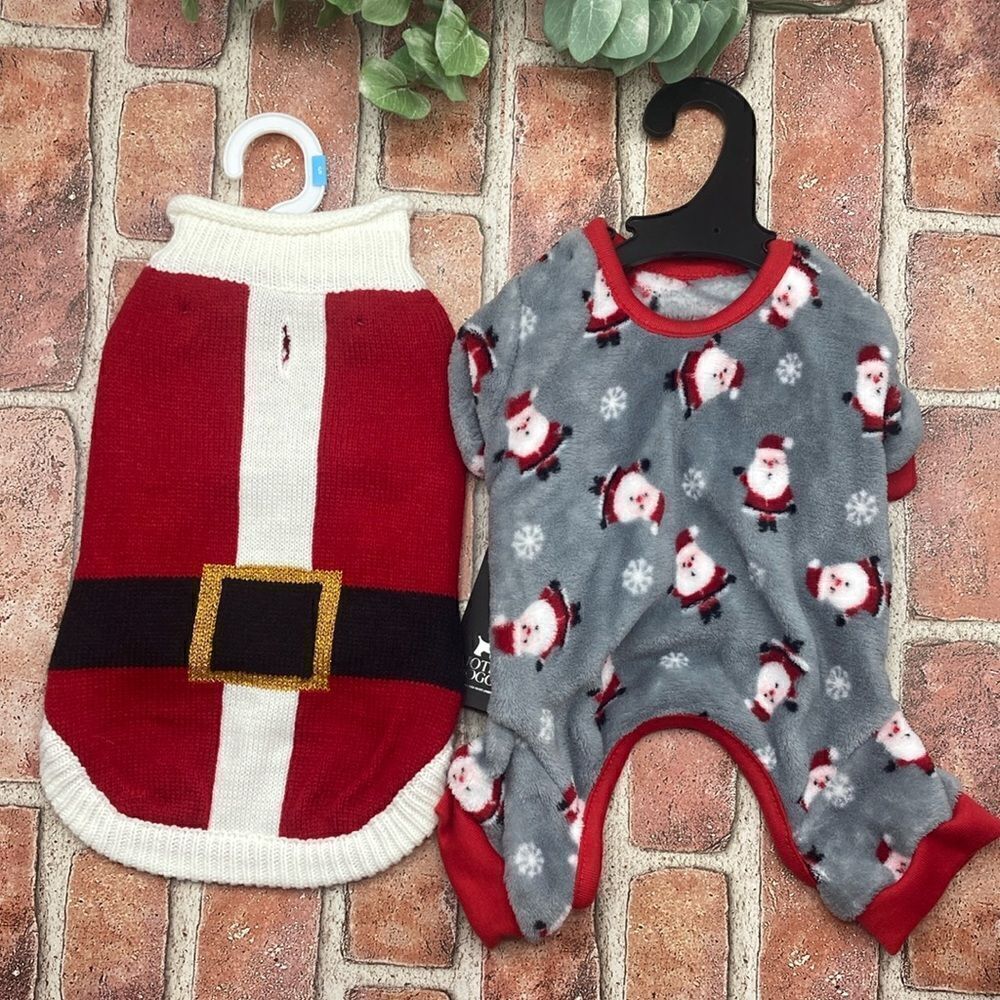 Dog Pet Holiday Sweater & Pajamas Christmas 2-Pack Size S